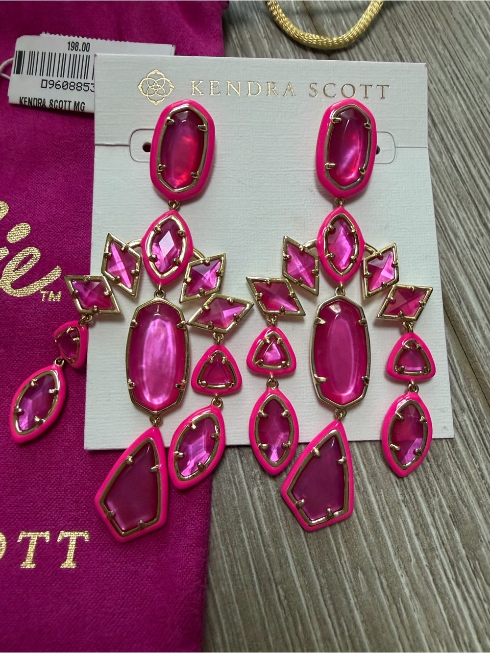 Kendra Scott Barbie Collection Greta Statement Earrings in Pink Mix - Picture 2 of 5